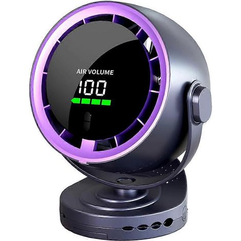 Ventilateur de bureau avec télécommande et affichage numérique, rotation à 720°, fixation par pince, turbine haute vitesse, puissant, B (1/5)