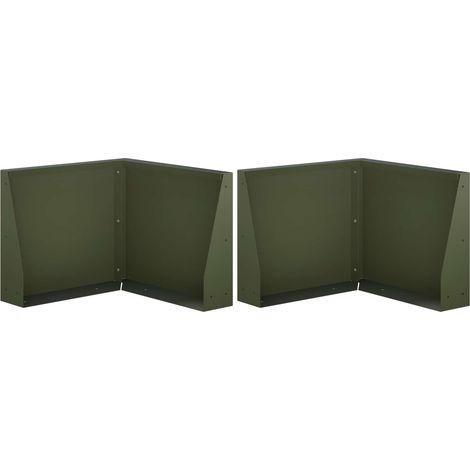 Muro di contenimento 2 pz 50 x 50 x 50 cm Acciaio Verde Oliva vidaXL