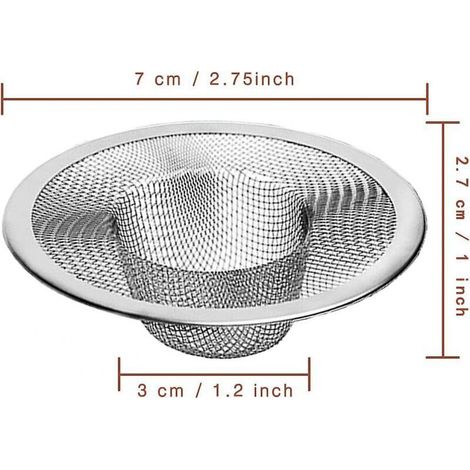 Heavy-duty stainless steel sink strainer – 2.75-inch (70 mm) strainer basket, 4-piece set