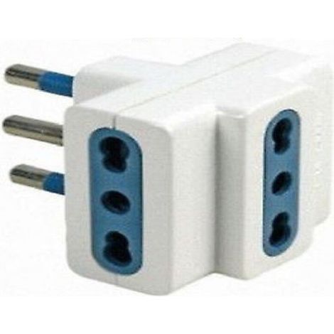 Triple Adaptateur 2p+ T 10a Avec Fiche 10a + 3 Prises 10a Triple Petite Prise