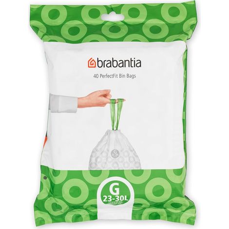 Sacs Poubelle Perfect Fit, Code G/23-30L, Blanc, 40 sacs (1/5)