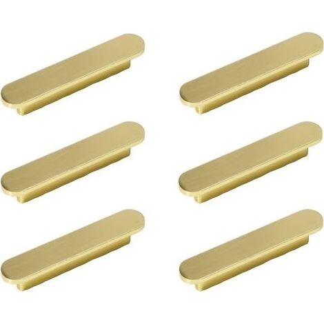6pcs poignées Laiton Brossé Poignee de Meuble Cuisine Or poignées de placard Poignée de Meuble en Laiton Brossé Entraxe 96mm (1/5)