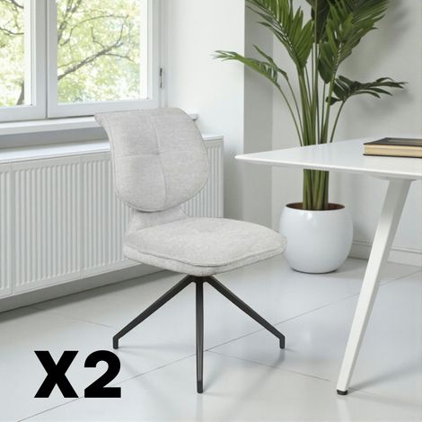 Chaise pivotante grise dossier double (lot de 2) LIGURIE