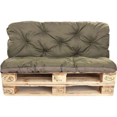 Coussins palettes 120x60 Assise et Dossier 120x60cm,coussin palette exterieur Vert, coussins de palette, coussins de canapé de jardin