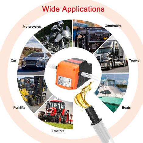 Pompe à Huile 12V Portable - Extraction Facile pour Voiture/Moto/Bateau - Débit Rapide - Alimentation Allume-Cigare (1/4)