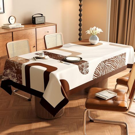 Mantel de hule impermeable, mantel de PVC lavable para exteriores, mantel rectangular de estilo retro de alta gama, 140x220cm (1/5)