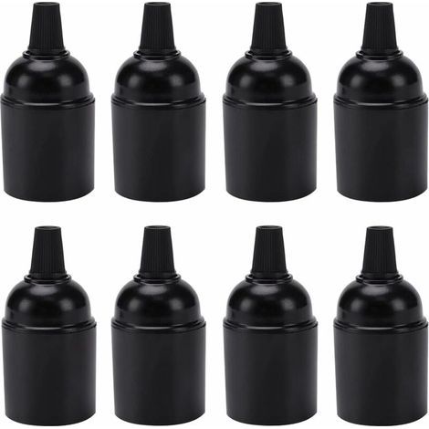 8 Piezas E27 Douille Vintage Noir, E27 Porte-Ampoules Douille, Bakélite Edison Vis E27 Douille, pour Raccord de Douille de Suspension de Bureau à Domicile (1/5)