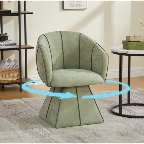 Drehsessel Chenille 360° mit hoher Rückenlehne Olive OKMYHOME (1/5)