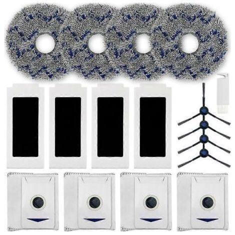 Accessoires pour aspirateur robot ECOVACS DEEBOT T30 Omni / T30 PRO Omni : brosse latérale, filtre HEPA, chiffon de nettoyage (1/5)