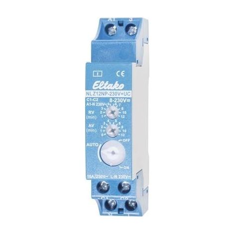 Eltako 23100704 NLZ12NP-230V+UC Interruttore per il tempo di funzionamento supplementare 230 V/AC 1 pz. Intervallo di t (1/2)