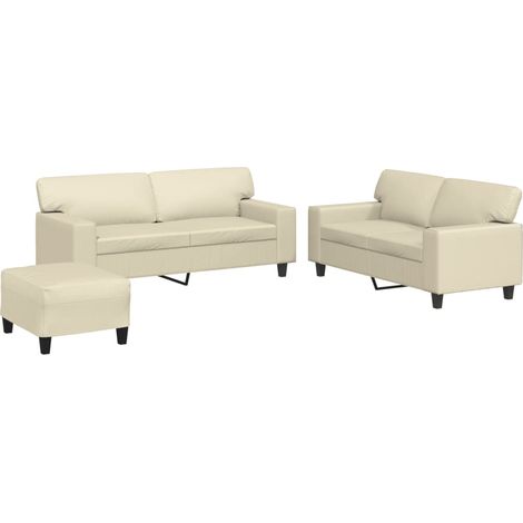 Maison Exclusive - Ensemble de canapés 3 pcs crème similicuir (1/5)
