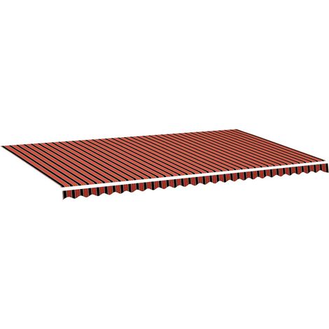 Tessuto Ricambio per Tenda da Sole Arancione e Marrone 6x3,5 m (1/4)