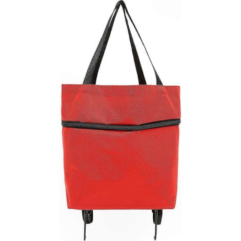Faltbarer Einkaufswagen mit Rollen, leichte Tragetasche für Damen, praktische Aufbewahrung, 1 Stück (1/4)