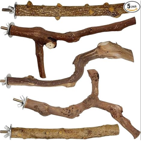 Natural Perches for Birds, Wild Grape Wood Perches, Wooden Parrots, Bird Toys, Feet Ladders (1/5)