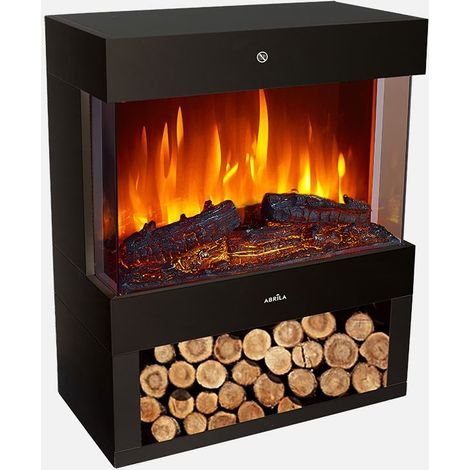 Termoventilatore ceramico PTC Columbia 1800W Nero con effetto fiamma (1/2)