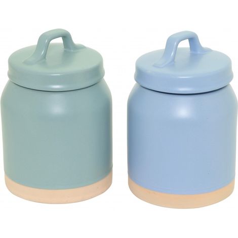 1 Pezzo Barattolo da Cucina in Stoneware Pastello Natural 900 cc 2 Colori (1/3)