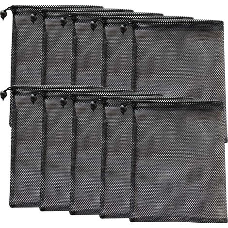 Netzbeutel – 10er-Pack – Nylon – Kordelzug – Reise- und Kosmetikaufbewahrung – 15 x 20 cm (1/3)
