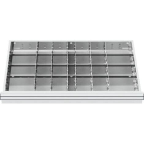 STIER Schubladeneinteilung Metalleinteilung BLH 100/125 mm Innenmaß 800x450 mm 28 Fächer (1/5)