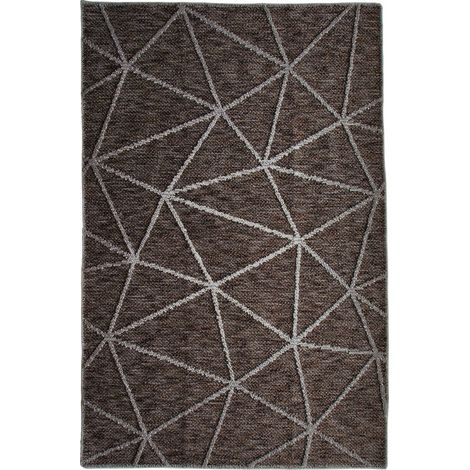 MEDIA TRIANGLES - Tapis en polypropylène et coton motif triangles brun 160x230 (1/5)