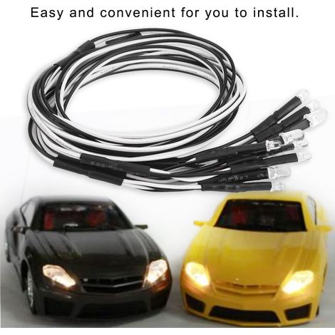 10 LED 5mm/3mm pour Phares Voiture RC - Accessoires Modélisme et Drift
