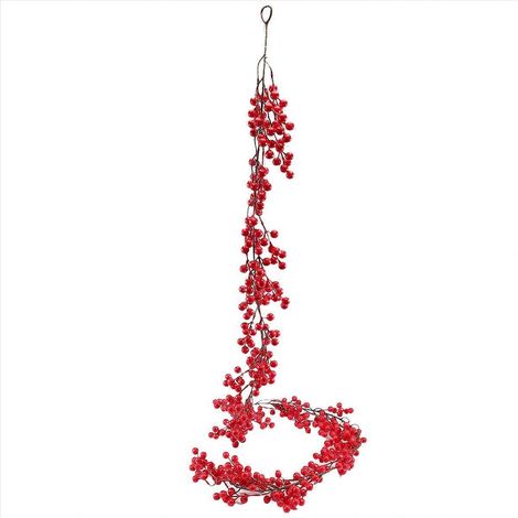 Guirlande artificielle de Noël à baies rouges de 1,95 m (6,39 pi) pour la décoration de Noël (1/5)