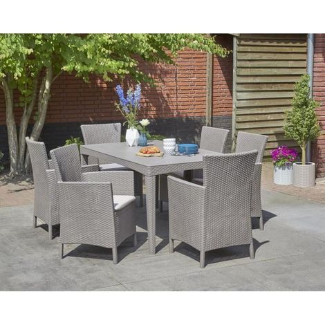 Keter IOWA Fauteuil de jardin aspect rotin cappuccino