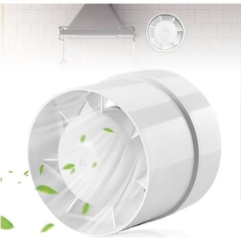 Ventilateur de gaine en ligne de 100 mm, ventilateur d'extraction, ventilateur de gaine mural, fonctionnement silencieux pour la ventilation des salles de bains, toilettes, cuisines, serres (43 dB) (1/5)