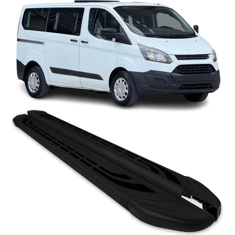 Marchepieds Latéraux pour Ford Transit Custom 2012-2022 Aluminium Noir L1 Court