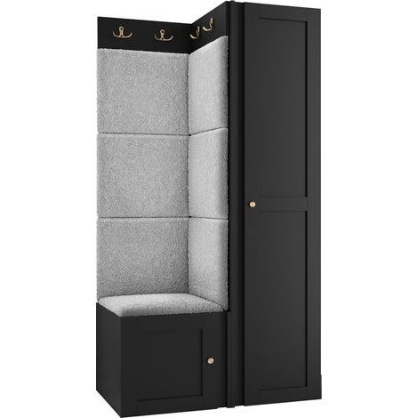 Conjunto para recibidor Hartford 381, Abriamo 6, 186x82x46cm, Aglomerado laminado, Tapiz, MDF, Montada en la pared, Colocada