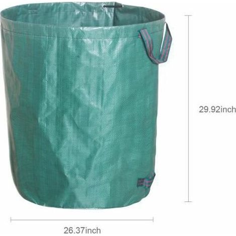royaluxe - Sac de jardin, sac poubelle de jardin réutilisable robuste avec poignées pour pelouse, modèle 272L propreté (1/4)