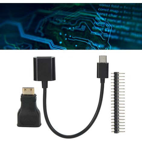 Adaptateur Mini HD vers HD, Câble d'Alimentation Micro USB vers USB Femelle 40P pour Kit Raspberry Pi Zero
