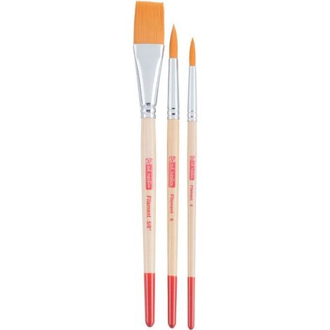 Set de pinceau - ROYAL TALENS - 3 pièces - Rond et plat - Idéal pour aquarelle - Manche en bois (1/2)