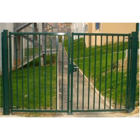 Portail Battant BARROS 54 Industriel Galvanisé Plastifié L3m X H2m (1/3)