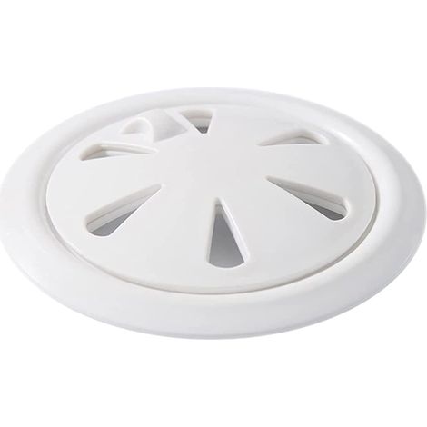 Caniveau de sol rond, en plastique ABS, de couleur blanche, avec protection contre les odeurs et récupérateur de cheveux, adapté aux zones humides et à l'évacuation des eaux usées domestiques.-AquaFor (1/5)