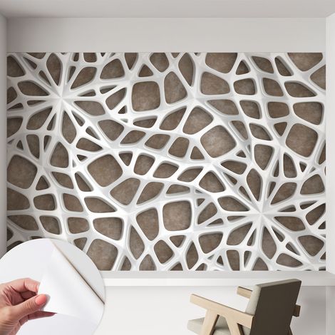 Papier peint autocollant avec imprimé décoratif pour salon et chambre à coucher Installation facile Réseau en dentelle 152x104 cm (1/5)