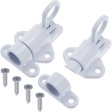 GROOFOO 2 PCS Automatique Verrou Porte Ressort, Ressort de Porte Automatique Alliage D'Aluminium, Boulon Ressort Adapté aux Portes et Fenêtres Penderies Cour Porte Exterieur(Blanc) (1/5)