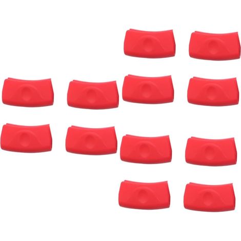 12 pièces de couvre-poignée en silicone résistant à la chaleur, protections anti-brûlure pour ustensiles de cuisine, rouge. (1/5)