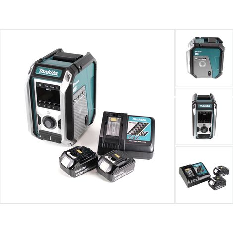 Makita DMR 115 RG Akku Baustellenradio 12V - 18V  Bluetooth DAB+ IP65- + 2x Akku 6,0 Ah + Ladegerät (1/5)