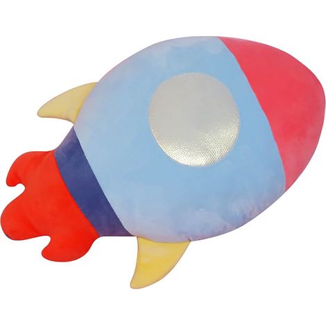 Coussin Décoratif Fusée Spatiale - En Peluche Douce - 50 x 30 cm - Pour Chambre d'Enfant - 1 Pièce (1/5)