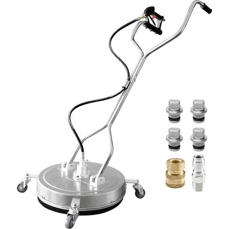 Nettoyeur de surface haute pression de 39 cm avec 4 roues, boîtier en acier inoxydable et connecteur rapide 1/4", embout de nettoyeur haute pression avec 2 barres d'extension (1/5)
