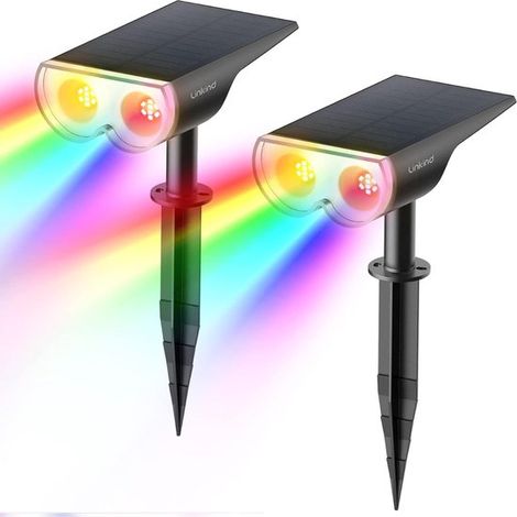 Luz solar，luz solar impermeable IP67，foco de jardín con 4 modos para entrada de jardín exterior (paquete de 2) [Clase energética A+] (1/5)