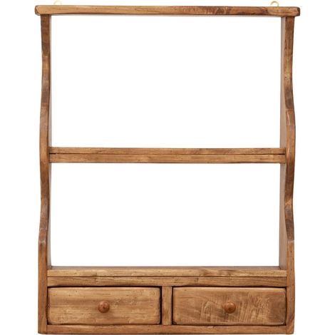 Biscottini Plate-forme étagère murale en bois 68,5 x 20 x 53,5 cm Étagère murale en finition naturelle (1/5)