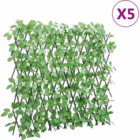 Rankgitter mit Künstlichem Efeu 5 Stk. Erweiterbar 180x65 cm