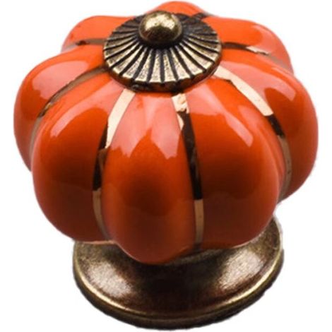 1 pezzo Pomello vintage in ceramica a forma di zucca 40x40mm (diametro x altezza), maniglia per mobili antichi, pomelli per porte e cassetti, maniglia a tirante con viti per cucina, armadio, cassettie (1/5)