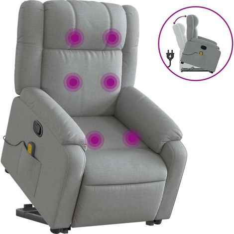 Maison Exclusive - Sillón de masaje reclinable de pie de tela gri