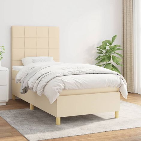 Boxspringbett mit Matratze Creme 100x200 cm Stoff (1/5)