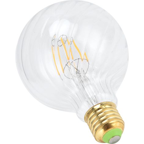 Ampoule LED à filament G95 E27 4W à intensité variable pour la décoration d'hôtels et de cafés, lumière blanche chaude, transparente. (1/5)