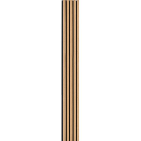 Mophorn Akustikplatten aus Holzlamellen, 20,1 x 240,6 cm, MDF für modernes Dekor, Geräuschreduzierung, helle Eiche