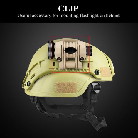 Accessoire de fixation rapide pour lampe torche avec clip de serrage en plastique pour casque Fast (beige) (1/5)