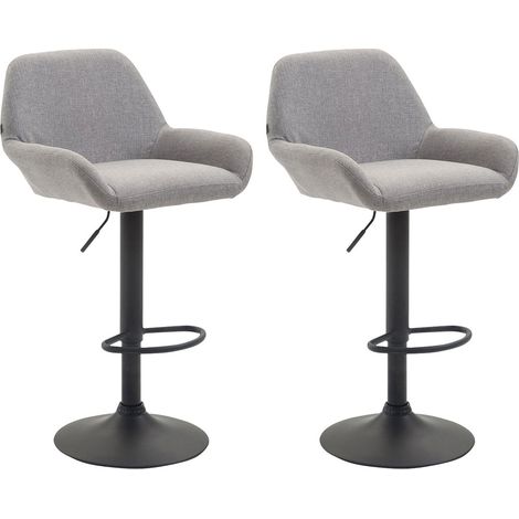 2er Set Barhocker Braga Stoff grau schwarz (1/4)